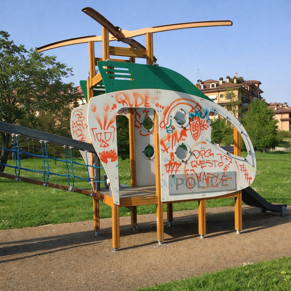 Esempio di atto vandalico su attrezzatura